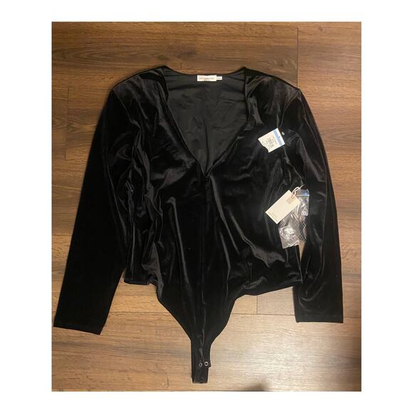 NWT Good American Crushed Velvet Thong Bodysuit sz: 7 (4XL) - Picture 6 of 14